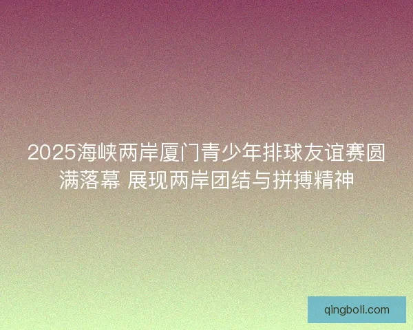 2025海峡两岸厦门青少年排球友谊赛圆满落幕 展现两岸团结与拼搏精神