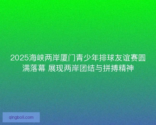 2025海峡两岸厦门青少年排球友谊赛圆满落幕 展现两岸团结与拼搏精神